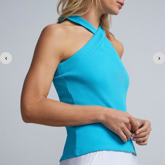 3/29$ 🎊 New York & Company Halterneck Ribbed Tee XXL - Picture 2 of 5